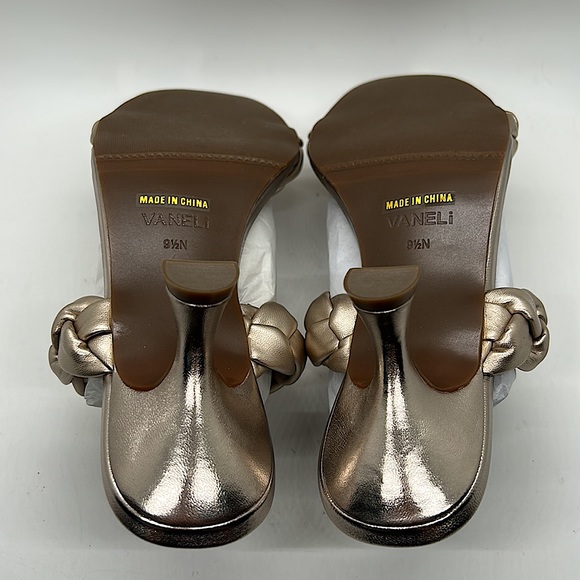 Vaneli NIB Shell Super Mercury Braided Open Toe Heels Sandals Shoes **Size 9.5** - Picture 6 of 8